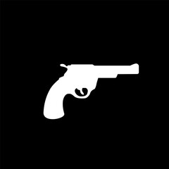 Gun icon, gun logo vector black on white background.