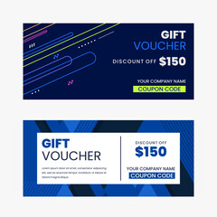 Colorful gift voucher horizontal banners