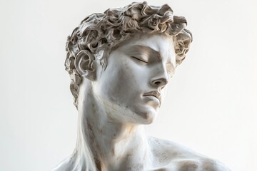 Obraz premium Greek male atlantes sculpture showcasing intricate details against a white background