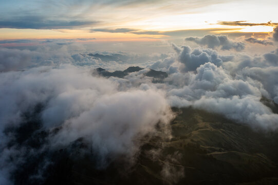 Over the Clouds along the slopes of a Volcano