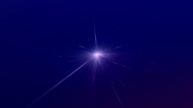 sehr heller Stern im Weltall mit blauen Lichtstrahlen, schnelles Internet, Lichtgeschwindigkeit, Zentrum, Mittelpunkt, Energie, Universum, Technologie, Wissenschaft, Datenfluss