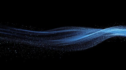 Attract Blue Line Movement, Abstract Wave Line, Light Technology Background, Copy Space. 