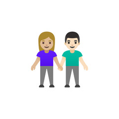 Obraz premium Couple Holding Hands Emoji (Man and Woman) 