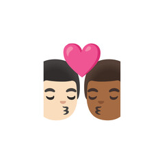 Two People Kissing with Heart Emoji
