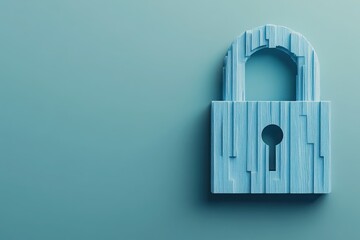 A sleek blue padlock symbolizing security and protection on a minimalistic background.