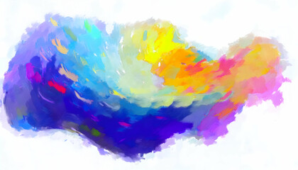 Fototapeta premium Abstract shape watercolor illustration painting on white background.