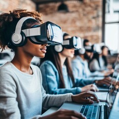 Tech-Savvy Team Collaborates in Modern Workspace