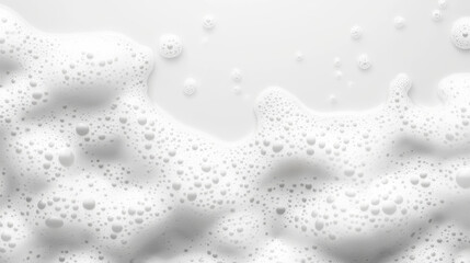 Beer or soap white flowing foam border on transparent background. Realistic 3d vector illustration of foamy frame with bubbles. Shampoo or detergent froth drips down. Brewery drink fuzzy edge bg.