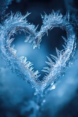 Obraz premium Heart of ice in winter. Selective focus.