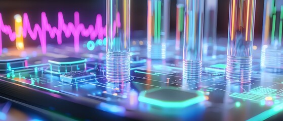 A computer board with a lot of wires and tubes