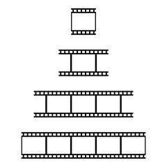 Film reel frame collection in vector. Vector retro monochrome photo or movie frame for seamless strip. Approach for cinematic projects, posters and albums 