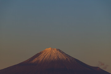 日本平夢テラスから見た夕陽の富士山