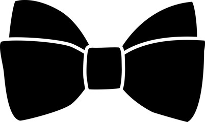 Isolated bow ribbon decoration silhouette.
Gift ribbon icon for holiday present.
Bowtie icon.
Transparent background.