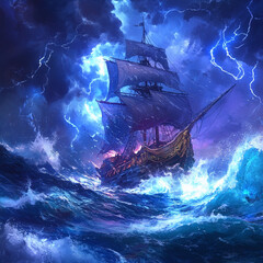 Epic Adventure: Pirate Ship in the Storm