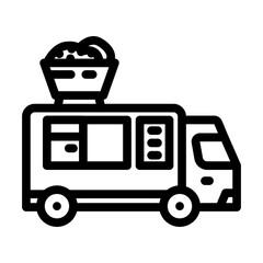 poke food truck line icon vector. poke food truck sign. isolated contour symbol black illustration