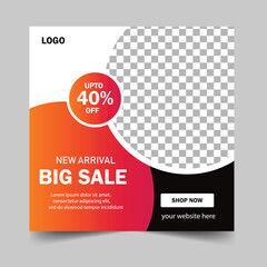 Fashion Sale Social Media Post for the shop owner new arrival & clothing collection promotion. Modern geometric garments shop sales social layouts square web banner digital marketing