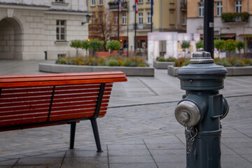 beautiful decorative water hydrant in the city center near the town hall.