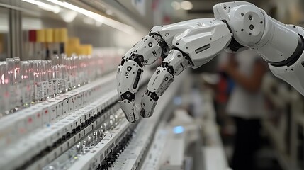 Robotic Arm Adjusting for DNA Sequencing in Sleek High Tech Lab Setup