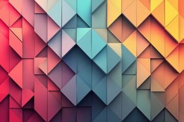 Obraz premium Colorful abstract geometric pattern with overlapping triangular shapes
