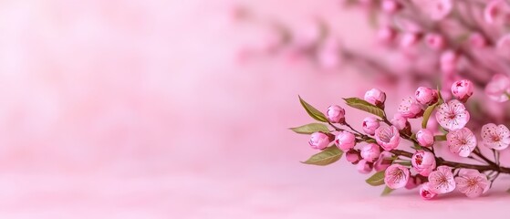 Fototapeta premium Delicate Pink Blossoms Spring Flowers Nature Background Floral Design