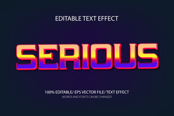 Serious editable text effect, 3D editable text template.	