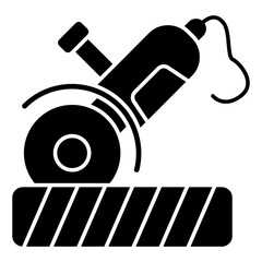 Editable design icon of circular saw