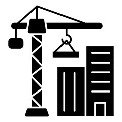 Trendy design icon of building under construction