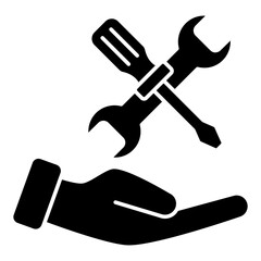 Screwdriver with spanner denoting concept of repair tools