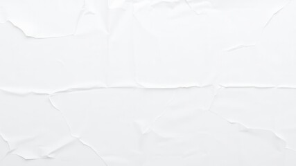 Fototapeta premium White creased poster texture with visible folds and wrinkles, white, background