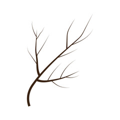 Simple tree branches isolated vector illustration on white background.
