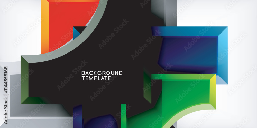 Poster Geometric design abstract background - circles and triangles