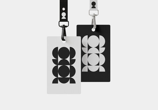 Hanging ID Cards Mockup