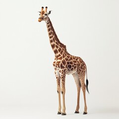 Naklejka premium a giraffe standing on a white background