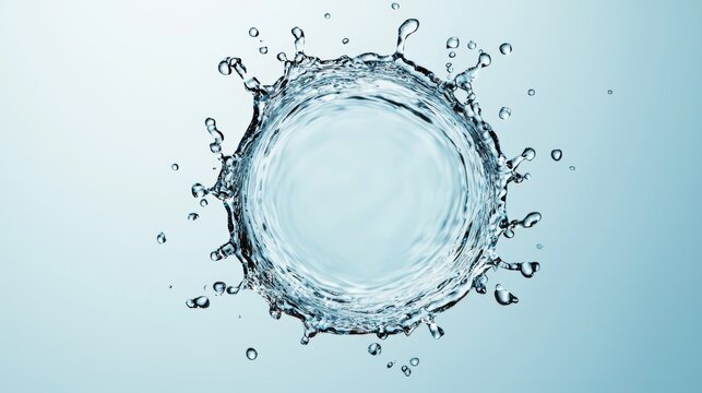 Frozen Water, A Splash of Serenity, Perfect circular form, droplets suspended in time