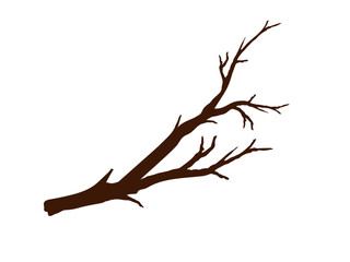 Simple tree branches isolated vector illustration on white background.