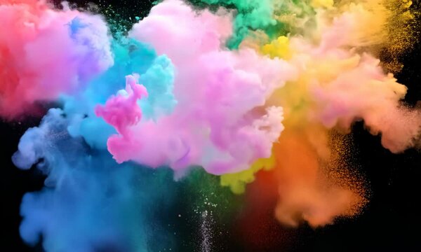 Color powder splash rainbow background paint holi smoke colour abstract. Powder color splash explosion dust ink burst splatter