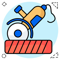 Editable design icon of circular saw