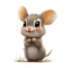 Obraz premium Cute mouse isolated on white background