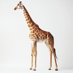 Fototapeta premium a giraffe standing on a white background