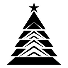 Triangle Christmas Tree Silhouette vector illustration