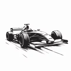 Naadloos Fotobehang Airtex Formula 1 Racing Car Silhouette Speeding at Full Velocity Vector Illustration Design © Istianah