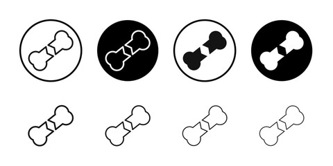 Broken bone icon Flat outline fill set collection