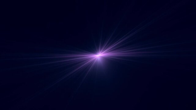 sehr heller Stern im Weltall mit violetten lila Lichtstrahlen, schnelles Internet, Lichtgeschwindigkeit, Zentrum, Mittelpunkt, Energie, Universum, Technologie, Wissenschaft, Datenfluss