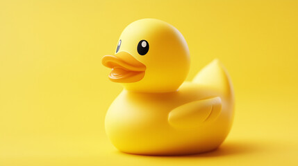 Fototapeta premium rubber duck on yellow
