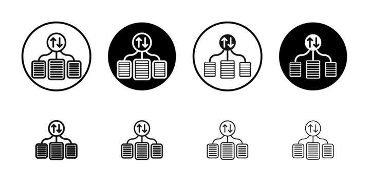 case priority icon Flat outline fill set collection