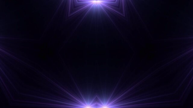 drei sehr helle grafische Sterne mit violetten Lichtstrahlen, schnelles Internet, Lichtgeschwindigkeit, Zentrum, Kontakt, Energie, Universum, Technologie, Wissenschaft, Datenfluss