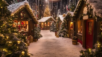 Naklejka premium Enchanted forest Christmas market