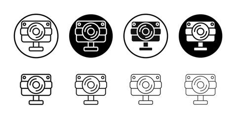 Digital Webcam icon Flat outline fill set collection