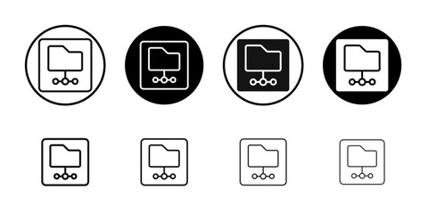 FTP navigate up icon Flat outline fill set collection