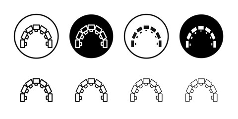 Obraz premium Lingual braces icon Flat outline fill set collection